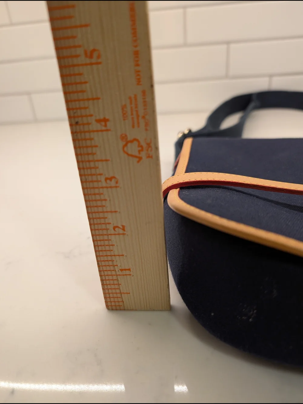 Dooney & Bourke Cabriolet Navy Canvas Messanger Crossbody Bag with Tan Trim